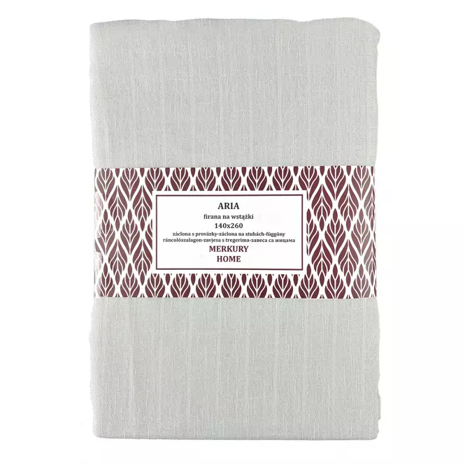 Függöny ráncolószalagon ARIA poliészter ekrü 140x260 Merkury Home