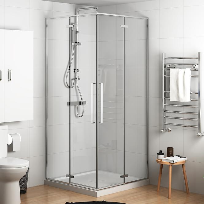 Zuhanykabin négyzet Beta 90x90x195 króm