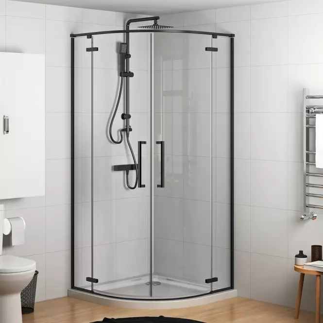 Zuhanykabin negyedkör Delta 90x90x195 black