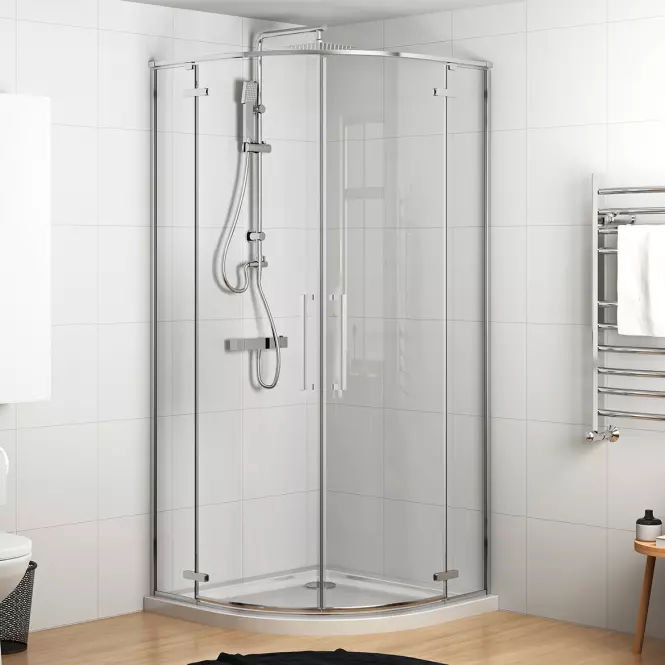 Zuhanykabin negyedkör Delta 90x90x195 króm,4