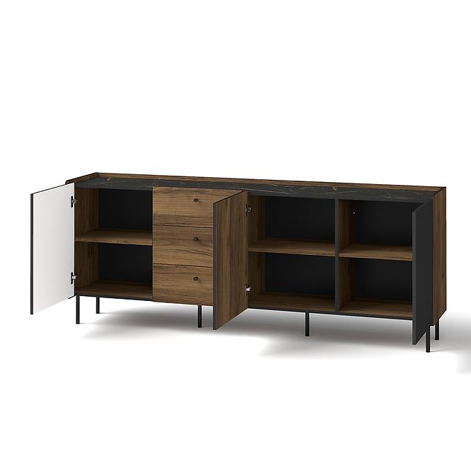 Oltözködőasztal Prestigo P6 d3s War Walnut/San Seb/Black Matt,3