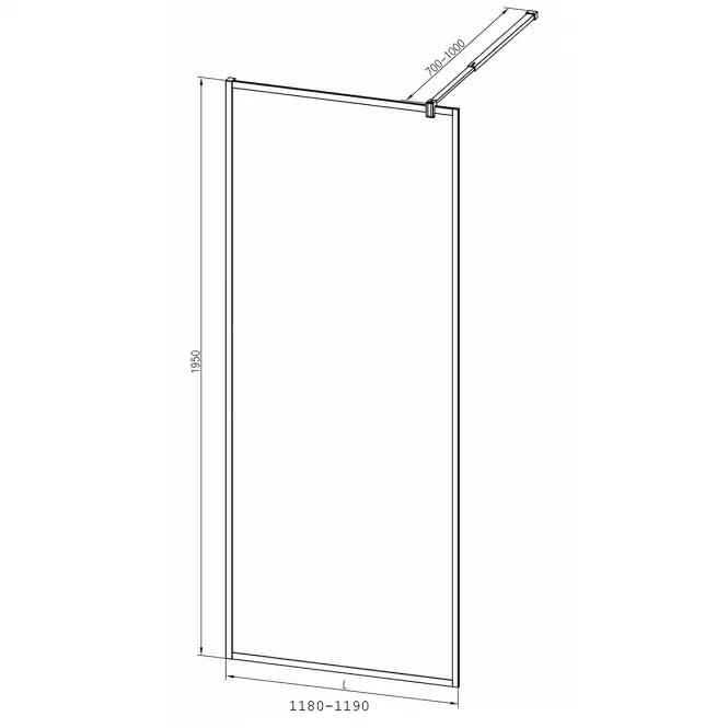 Zuhanyfal Walk-in Blur 120x195 black