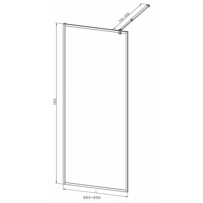 Zuhanyfal Walk-in Blur 90x195 black