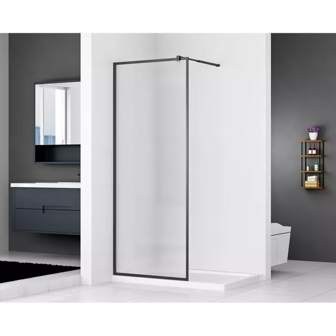 Zuhanyfal Walk-in Blur 90x195 black