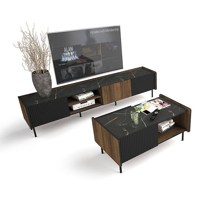 TV szekrény Prestigo P7 2d War Walnut/San Seb/Black Matt