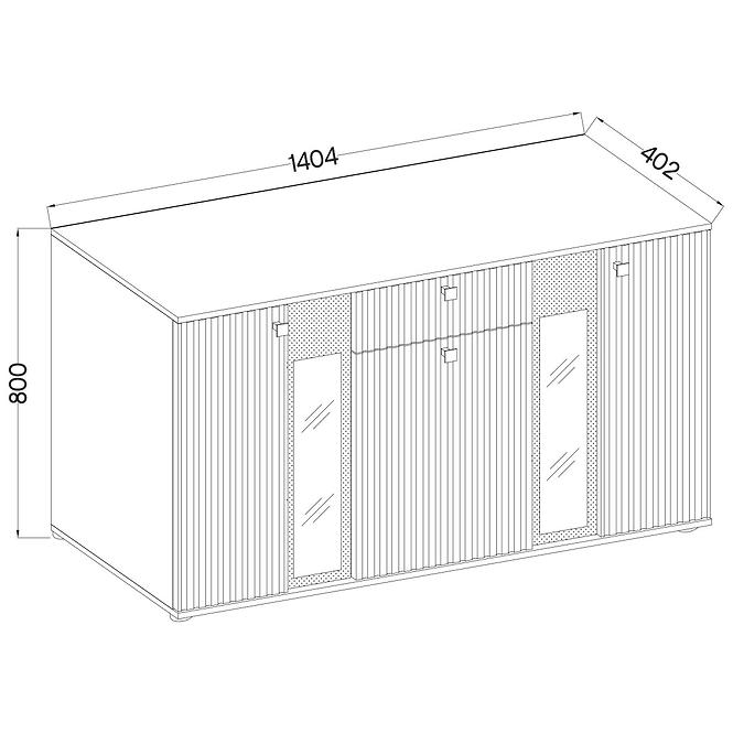 Komód Salsa mdf fekete/tölgy artisan,3