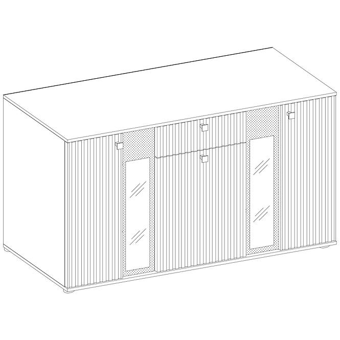 Komód Salsa mdf fekete/tölgy artisan,5