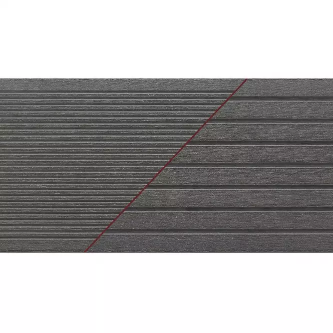 Kompozit teraszburkolat szálcsiszolt Bergdeck fekete 2400x150x25mm,2