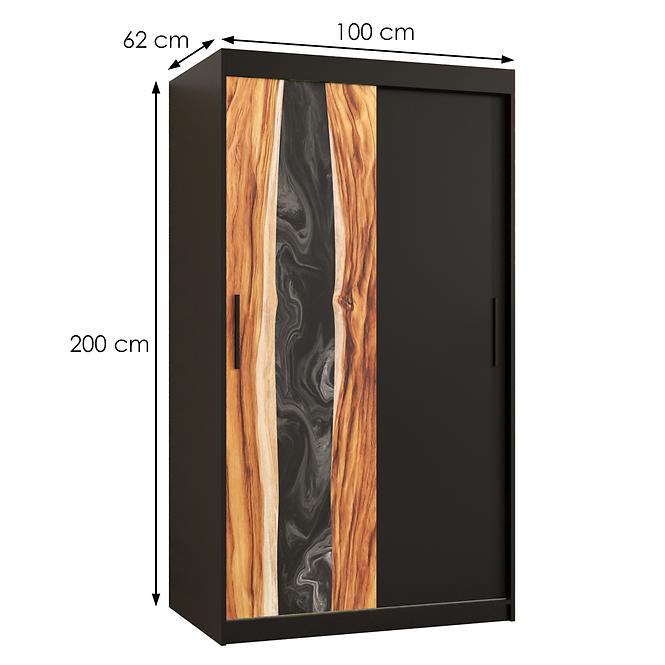 Szekrény Resin 100 fekete/fekete