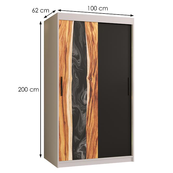 Szekrény Resin 100 fehér/fekete