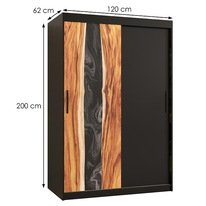 Szekrény Resin 120 fekete/fekete