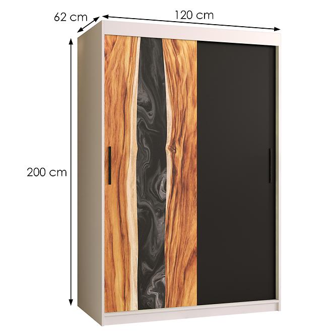 Szekrény Resin 120 fehér/fekete
