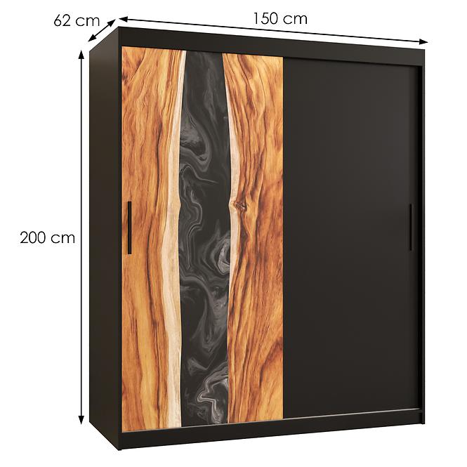 Szekrény Resin 150 fekete/fekete