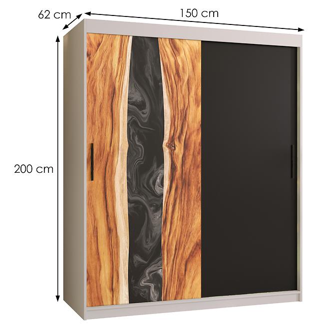 Szekrény Resin 150 fehér/fekete