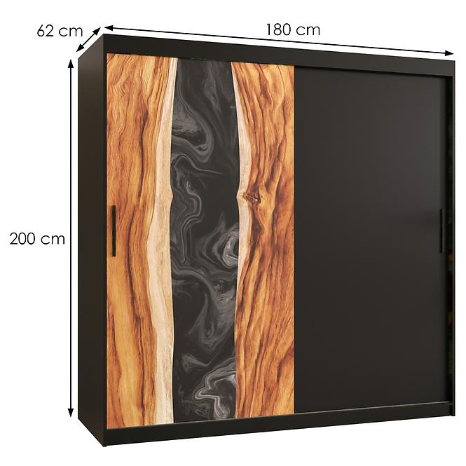 Szekrény Resin 180 fekete/fekete