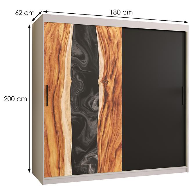 Szekrény Resin 180 fehér/fekete