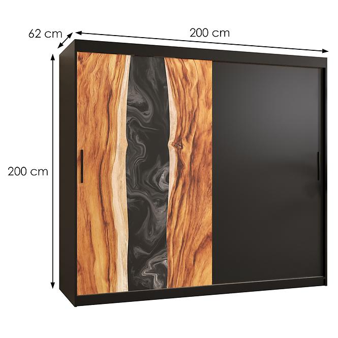 Szekrény Resin 200 fekete/fekete