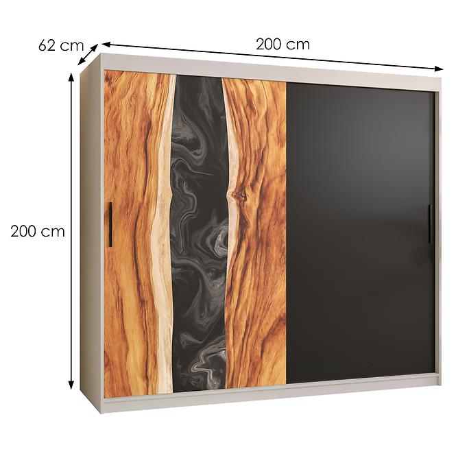 Szekrény Resin 200 fehér/fekete
