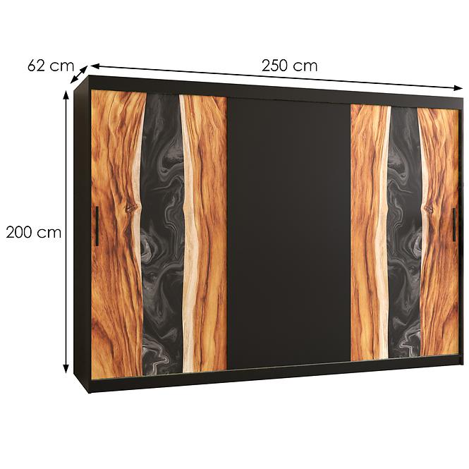 Szekrény Resin 250 fekete/fekete