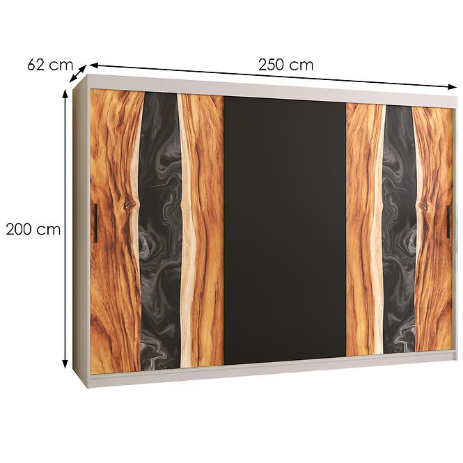 Szekrény Resin 250 fehér/fekete