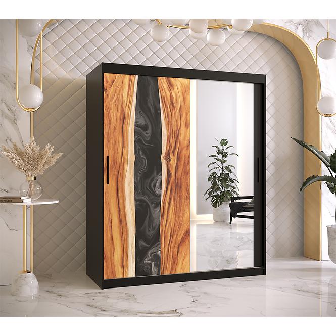 Szekrény Resin II 150 fekete/tükör