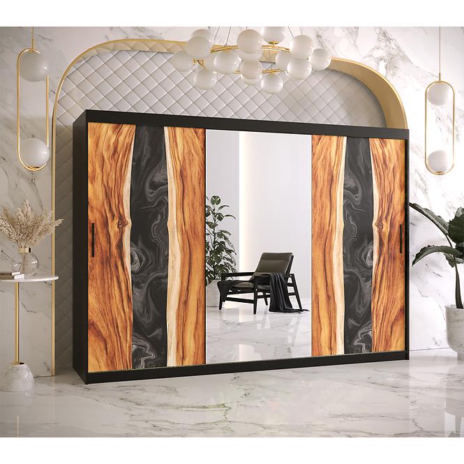 Szekrény Resin II 250 fekete/tükör