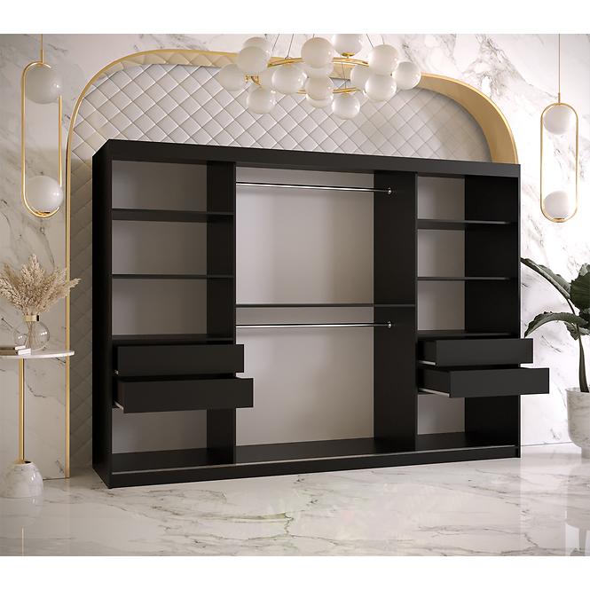 Szekrény Resin II 250 fekete/tükör