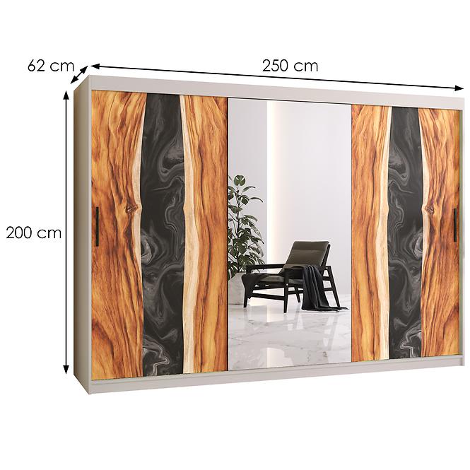 Szekrény Resin II 250 fehér/tükör