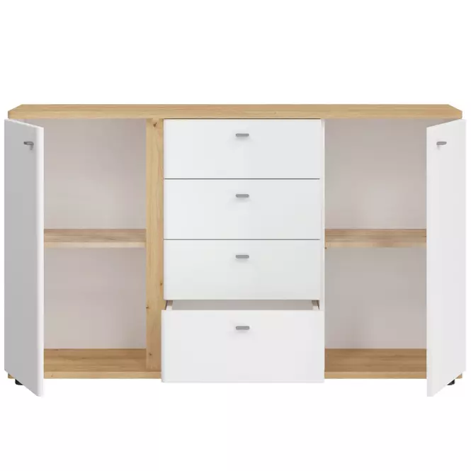 Komód Avila 2D4S AILK01 fehér/tölgy artisan,3