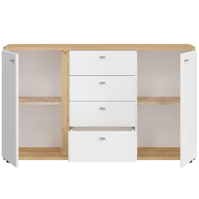 Komód Avila 2D4S AILK01 fehér/tölgy artisan,3