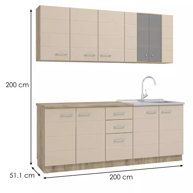 Konyhabútor Diana 200 Szürke tölgy 11008681,5