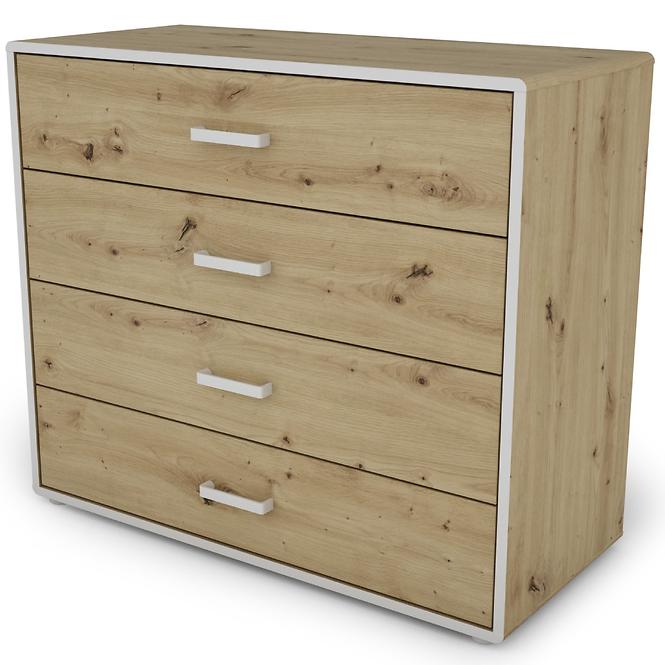 Komód Capannoli 100 4s tölgy artisan/fehér,4