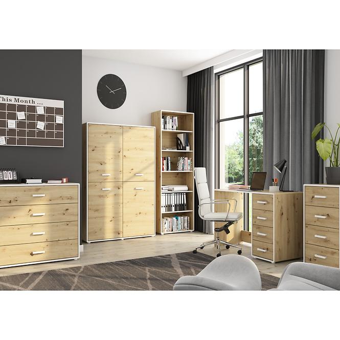 Komód Capannoli 120 4d tölgy artisan/fehér