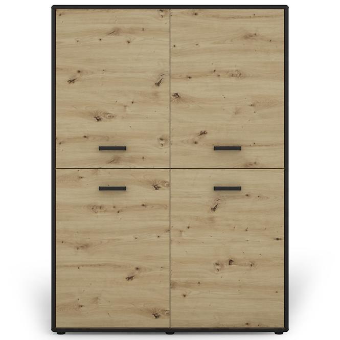 Komód Capannoli 120 4d tölgy artisan/fekete