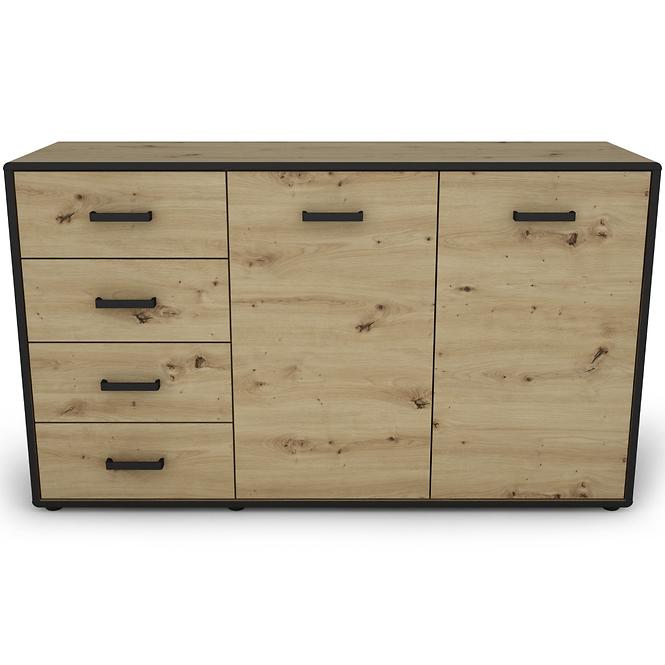 Komód Capannoli 148 4s 2d tölgy artisan/fekete,3