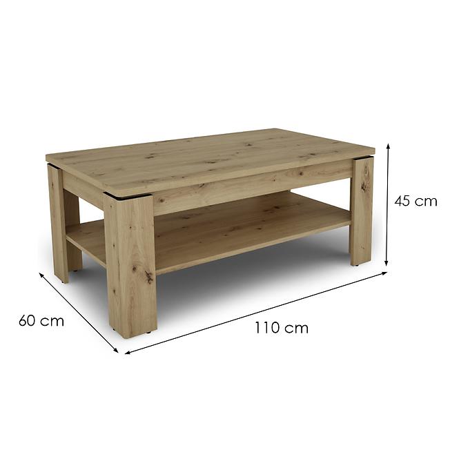 Dohányzóasztal Capannoli ct tölgy artisan/fekete