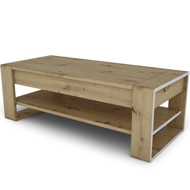 Dohányzóasztal Capannoli lift top tölgy artisan/fehér