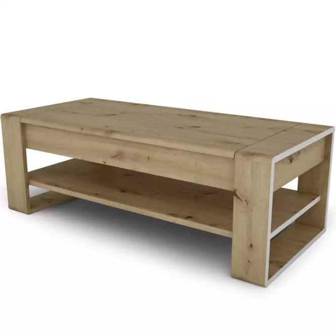 Dohányzóasztal Capannoli lift top tölgy artisan/fehér,4