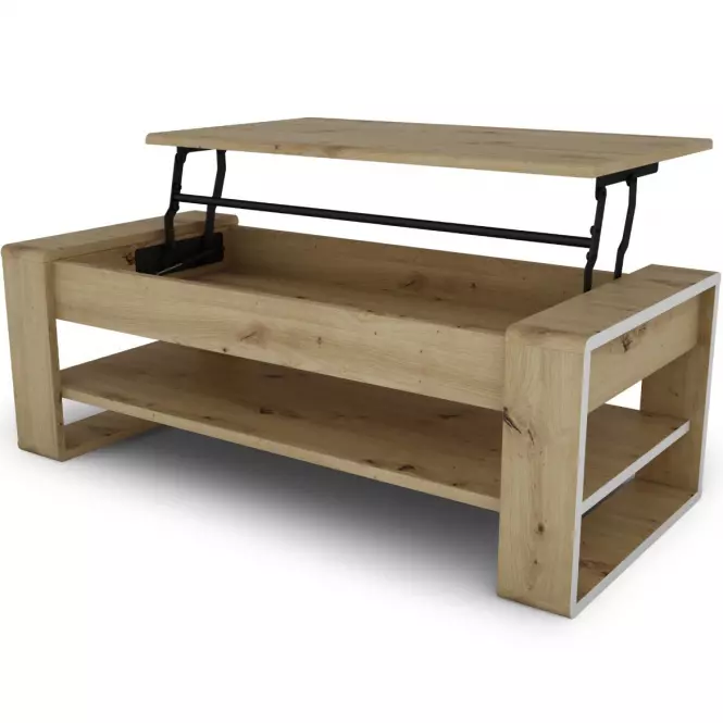 Dohányzóasztal Capannoli lift top tölgy artisan/fehér,7