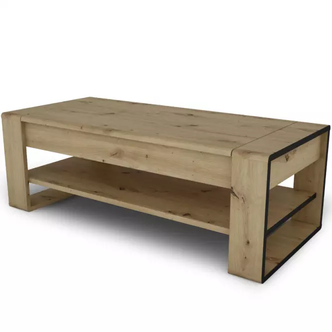 Dohányzóasztal Capannoli lift top tölgy artisan/fekete,4