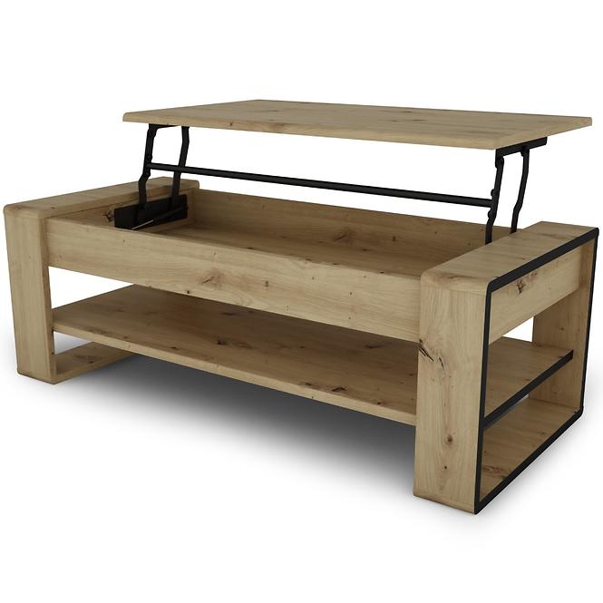 Dohányzóasztal Capannoli lift top tölgy artisan/fekete