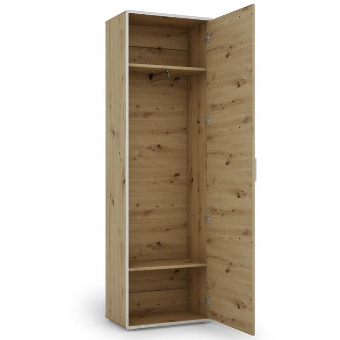 Szekrény Capannoli 1D tölgy artisan/fehér