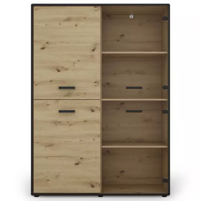 Vitrin Capannoli 120 2d2g tölgy artisan/fekete,3