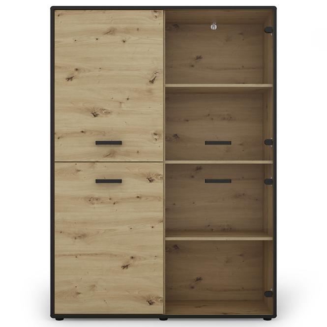 Vitrin Capannoli 120 2d2g tölgy artisan/fekete,3