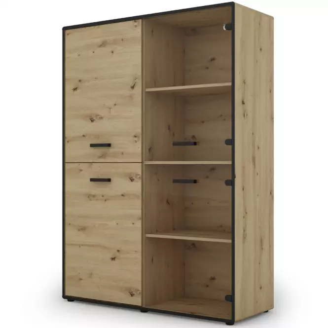Vitrin Capannoli 120 2d2g tölgy artisan/fekete,4