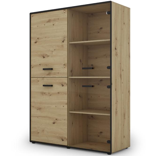 Vitrin Capannoli 120 2d2g tölgy artisan/fekete,4