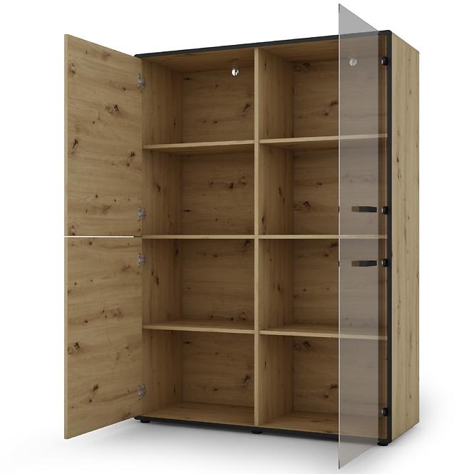 Vitrin Capannoli 120 2d2g tölgy artisan/fekete,5