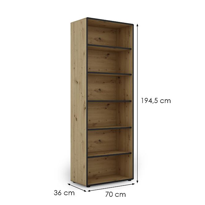 Regál Capannoli rg 70 tölgy artisan/fekete,2