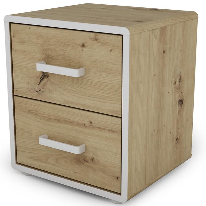 Éjjeliszekrény Capannoli 40 2s tölgy artisan/fehér,4