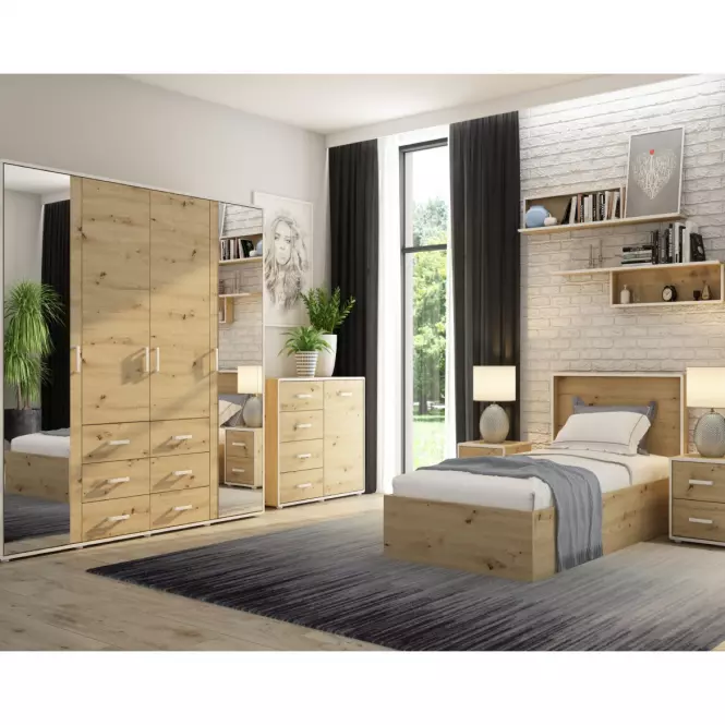 Éjjeliszekrény Capannoli 40 2s tölgy artisan/fehér,5